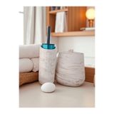 Trust Stone 4 Parça Mermer Desenli Beton Banyo Wc Seti Tuvalet Fırçası Çöp Kovası 4 Litre