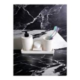 Trust Stone 4'lü Kırık Beyaz Banyo Seti , Sıvı Sabunluk Diş Fırçalığı Beton Aksesuar Takım