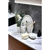 Trust Stone 6'Lı Mermer Desen Beton Banyo Seti,Sabunluk,Diş Fırçalığı,Aksesuar,Mumluk,Tütsülük,Tepsi,Dekorasyon