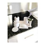 Trust Stone Kırık Beyaz Beton Banyo Seti Tuvalet Wc Sıvı Sabunluk Diş Fırçalığı Beton Aksesuar Takım