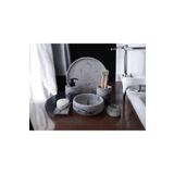 Trust Stone Mermer Desen Antrasit Beton Banyo Seti,tepsi,sıvı,katı Sabunluk,havluluk,mumluk