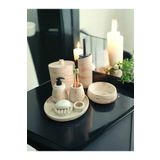 Trust Stone Mermer Desen Tam Beton Banyo Seti,Tuvalet Fırçası,Çöp Kovası,Katı,Sıvı Sabunluk,Tepsi