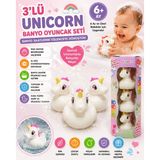 Trust Store 3\'lü Unicorn Banyo Oyuncak Seti Yumuşak Suda Yüzen Sevimli Unicorn Oyuncakları Bebek Banyo Oyuncağı