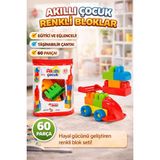 Trust Store Akıllı Çocuk Renkli Bloklar 60 Parça Eğitici ve Taşınabilir Yapı Oyuncağı - Çok Renkli