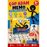 Trust Store Çöp Adam Memo Kart Oyunu Hafıza Dikkat ve Zeka Geliştirici Eğitici Aile Oyunu 3+ Yaş - Çok Renkli
