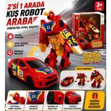 Trust Store Dönüşen Kuş Robot Araba 2\'si 1 Arada Robot ve Spor Araba Oyuncak Manuel Dönüşüm - Kırmızı