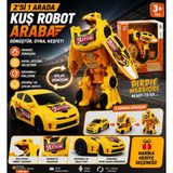 Trust Store Dönüşen Kuş Robot Araba 2\'si 1 Arada Robot ve Spor Araba Oyuncak Manuel Dönüşüm - Sarı