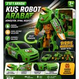 Trust Store Dönüşen Kuş Robot Araba 2\'si 1 Arada Robot ve Spor Araba Oyuncak Manuel Dönüşüm - Yeşil
