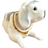 Trust Store KAFA SALLAYAN KÖPEK ARABA SÜSÜ BEYAZ RENK 14 CM