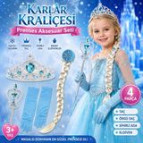 Trust Store Karlar Kraliçesi Prenses Aksesuar Seti Taç Örgü Saç Sihirli Asa ve Eldiven Çocuk Kostüm Tamamlama Seti