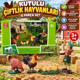 Trust Store Kutulu Çiftlik Hayvanları 6 Parça Tavuk Horoz Civciv Oyuncak Seti