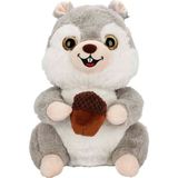 TRUST STORE Peluş Sincap Fındık Tutan Sincap 30 cm - Uyku Ve Oyun Arkadaşı Peluş Oyuncak GRİ