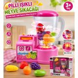 Trust Store Pilli Işıklı Oyuncak Meyve Sıkacağı Blender Seti Sesli ve Dönen Karıştırıcılı Mutfak Oyuncağı