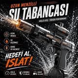 Trust Store Şarjlı Otomatik Su Tabancası Oyuncak Gerçekçi Geri Tepme Efektli Geniş Su Hazneli Uzun Menzilli Elektrikli Su Silahı - Siyah