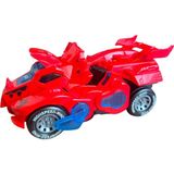 Trust Store Trex Dinazor Figür Araba Sesli Işıklı Pilli Müzikli Transformers Robot Dinozor 20CM - Kırmızı