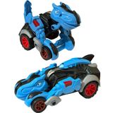 Trust Store Trex Dinazor Figür Araba Sürtmeli Teker Transformers Robot Dinozor 15cm MAVİ