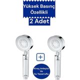 TRUVA 2 Adet Su Tasarruflu Ve Kireç Önleyici Özellikli Beyaz Duş Başlığı