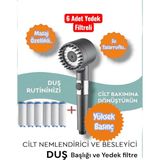Truva 6 Adet Yedek Filtresiyle Birlikte Saç Dökülmesini Azaltan Duş Başlığı ve Filtresi
