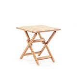 Truva 80x80 cm İroko Katlanabilir Kare Bahçe Balkon Mutfak Teras Masası