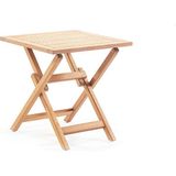 Truva 90x90 cm İroko Katlanabilir Kare Bahçe Balkon Mutfak Teras Masası