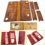 Truva Hakiki Deri Büyük Cüzdan Kendin Yap - DIY Seti, Uniseks Kullanılabilir Yatay Bifold Mıknatıs Kapamalı Telefon Kılıflı Cüzdan Yapım Kiti (Taba, Kutulu Set)