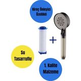 Truva Kireç Önleyici Özellikli Su Tasarruflu 5 Fonskiyonlu Duş Başlığı 1 Adet Yedek Filtre