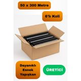 Truva Plastik 1 Koli 6 Adet Siyah Palet Streç Film 300 Metre Eşya Sarma Kargo Paketleme Taşınma Nakliyat Ambalaj