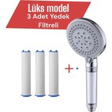 Truva Su Tasarruflu Kireç Önleyici Özellikli 3 Adet Yedekli Lüks Model Duş Başlığı