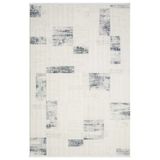 Truva Tv035m Krem Rengi Halı Lacivert Geometrik Detaylı Akrilik Yumuşak Modern Salon Halısı 80 X 150 Krem-Mavı
