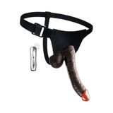 Truvashop 22 cm Belden Bağlamalı Realistik Zenci Titreşimli Vibratör