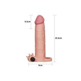 TruvaShop 8cm Dolgulu Titreşimli Realistik Uzatmalı Penis Kılıfı