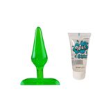 TruvaShop Süper Mini Jel Dokulu Anal Plug Yeşil + 50 ML Kaydırıcı Jel,