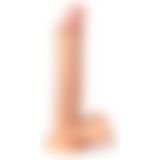 Truvashop Tam Realistik 24 Cm Vantuzlu Gerçekçi Ten Dokusunda Yapay Dildo
