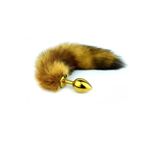 TruvaShop Uzun Kuyruklu Gold Renk Metal Anal Plug Tıkaç Anal Tıpa 7 Cm