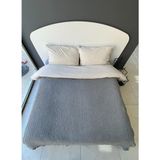 Truy Towel 4 Katlı %100 Pamuk Müslin Yatak Örtüsü - 230 x 250 cm - Antrasit - Gri