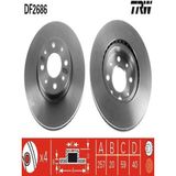TRW DF2686 On Fren Disk Aynasi Doblo Albea Linea Bravo Panda 1.4 / 1.3Jtd Stilo Idea 1.2 16V 1.3Jtd Tempra Tipo 2.0 I Brava Bravo Marea 1.8 1.9Td 0060806137 51749124 (WA592921B) (2 Adet Fiyatidir)