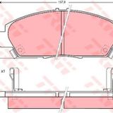 TRW GDB1061 Fren Balatası Ön Accord 93- Prelude 86- / 600 93- 14 Jant 137,8 Mm-53,7 Mm-18,5 Mm