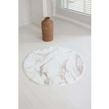 TRYOLE Marmera Yuvarlak Banyo Paspası 70x70 Bej