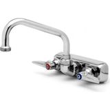 T&s B-1116 Duvar Montajlı Çalışma Masası Musluğu, 10 cm Merkezli, 20 cm Salıncak Başlığı ve Kol Kolları, Gümüş - Ahşap - Option-1
