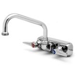 T&S Brass B-1116 Duvar Montajlı Çalışma Masası Musluğu, 10 cm Merkezli, 20 cm Salıncak Başlığı ve Kol Kolları, Gümüş