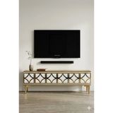 Tsa1237dbg Lem Tv Sehpası Safirmeşe-Beyaz-Gold 120Cm