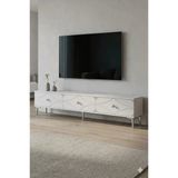Tsa1897bs Alfa Tv Sehpası Beyaz-Silver 180Cm