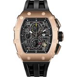 Tsar Bomba Elemental Series – Takvim Fonksiyonlu Çelik Saat Rose Gold - Siyah TB8204Q