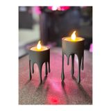 TSC 2 Adet Carbon PLA Mumluk 12CM Ev Ofis Yatak Odası Dekoratif Eşya