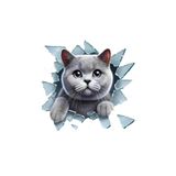 TSC Araba Arka Cam Kedi Etiket Sticker 17Cm Renkli, 8OTOETİKET-59