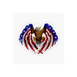 TSC Araba Kartal Sticker Yapıştırması Amerikan Bayrağı 17cm Beyaz, etiket13zz-92