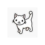 TSC Araba Laptop Kedi Oto Sticker Yapıştırması Beyaz 17cm, etiket13zz-97