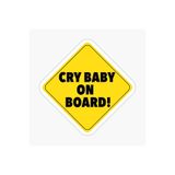 TSC Arabada Ağlayan Bebek Var Etiket Sticker 19CM Renkli, EYMSS127