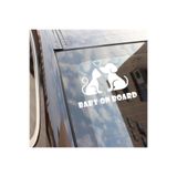 TSC Arabada Bebek Kedi Ve Köpek Var Sticker Yapıştırması Beyaz tscledxqq32