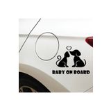 TSC Arabada Bebek Kedi Ve Köpek Var Sticker Yapıştırması Siyah tscledxqq33